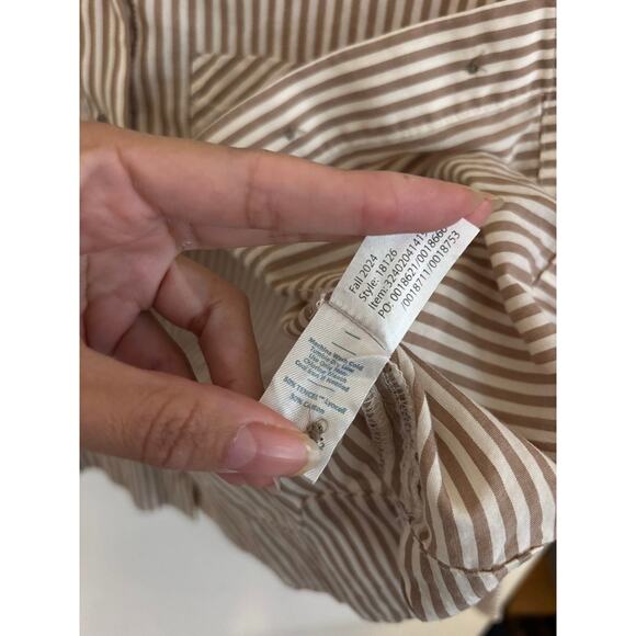 Marine Layer Top Womens XS Tan Brown Collared Long Sleeve - Picture 4 of 5